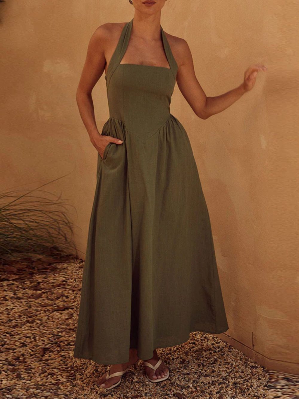 Mariah Halter Neck Maxi Dress